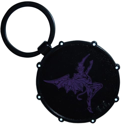 Rock Off officially licensed products Black Sabbath Wavy Logo And Daemon Drum Double Sided Keyring Keychain One Size