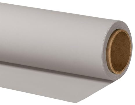 Walimex pro Papier Fond Studio - 2,60 x 10 m Gris Clair - Fond Photo Papier - 150 g/m² - Toile de Fond sans Reflets - Haute résistance - Accessoires Photographie Shooting Youtube Créateur de contenus