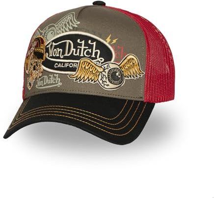Von Dutch Kappe für Damen & Herren, Patches, Trucker-Kappe, verstellbar durch Snapback