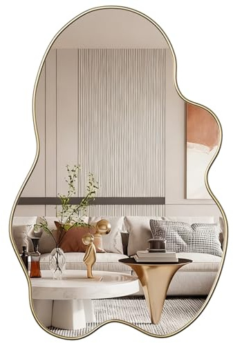 Asymmetrischer Spiegel, 60x90cm, Unregelmäßig geformter Wandspiegel, Dekorative Spiegel, Einzigartige Schminkspiegel, Badezimmerspiegel für Schminktisch, Wohnzimmer, Badezimmer und Flurdekoration