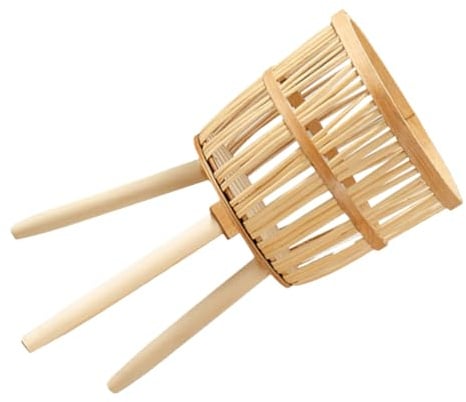 PRETYZOOM Premium Bamboo Woven Flower Pot Basket with Sturdy Standing Legs Hand Polished Smooth Surface Home Plant Holder and Bonsai Shelf Rustic Style Indoor Planter Stand for Living