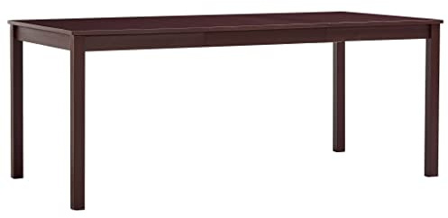 QJBSAVVA Esstisch Dunkelbraun 180 x 90 x 73 cm Kiefernholz Massivholz Küchentisch für 6 Personen Modernes Design für Esszimmer und Küche Massivholztisch Stabil und Langlebig