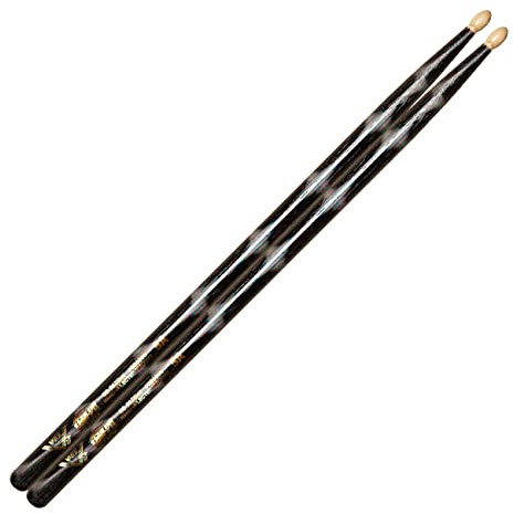 Vater Percussion Color Wrap 5A Drumsticks, Black Optic, Wood Tip