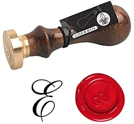 Jacques Herbin 40473T - Siegelplatte aus Messing, mit Motiv, zum Anschrauben an Holzgriffe, Oui