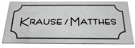 Modernes Türschild no.2 mit Gravur für Haustür oder Briefkasten : - Aluminium in Edelstahl Look Design bei GravUp