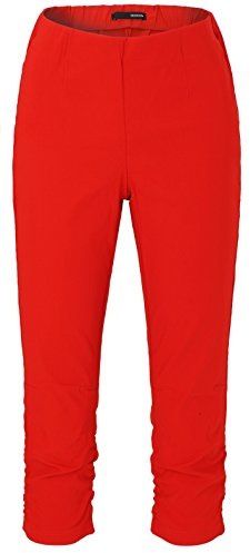 Stehmann Maria-530, stretchige Caprihose, seitlich gerafft Größe 40, Farbe rot