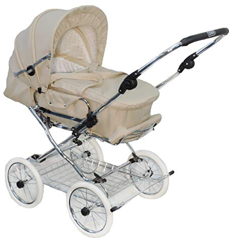 EICHHORN Kinderwagen Kombikinderwagen Komplett-Set, 0-3 Jahre, umbaubar zum Sportwagen, inklusive Babytragetasche, EVA-Rad, beige