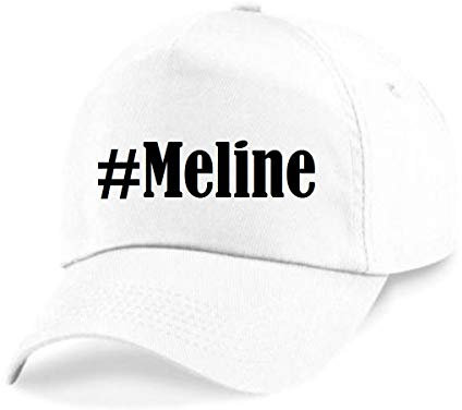 Reifen-Markt Base Cap Hashtag #Meline Größe Uni Farbe Weiss Druck Schwarz