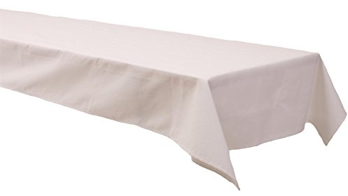 Biertisch Tischdecke 80x250 cm Weiß Baumwolle (Pflegeleicht, Kochfest, Trocknergeeignet, Wiederverwendbar, Schadstoffgeprüfter Stoff, Markenware, Made in Europe)
