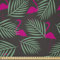 ABAKUHAUS Flamingo Stoff als Meterware, Zoo-Tiere in Rosa, Microfaser Stoff für Dekoratives Basteln, 1M (230x100cm), Pink Schwarz Grün