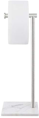 KES Free Standing Toilet Roll Holder Stand Bathroom Tissue Paper Holder with Marble Base Freestanding Heavy Duty SUS304 Stainless Steel Brushed Finish, BPH285S1-2