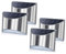 Solalite® 4 Pack Stainless Steel Security Solar Wall Lights - Outdoor Fence Post and Step Lights, Weatherproof with No Wiring Required