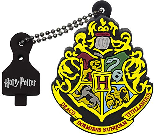 EMTEC, ECMMD16GHPC05, Clé USB 16 Go Harry Potter Hogwarts, design exclusif en gomme souple, vitesse de lecture 15MB/s, écriture 5MB/s, avec support décoratif - Taille : 16 Go, Couleur : Multicolore