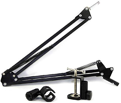 ANGEEK Extendable Recording Microphone Holder Microphone Suspension Boom Scissor Arm Stand for Radio Broadcast Professional Stage Microphone Arm Holder