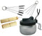 Meichoon Airbrush Waschwerkzeug,Glas Airbrush Reinigungstopf/Clean Brush/Reinigungsnadel Airbrush Tool 4 Stück,Airbrush Zubehör Set,NA05A