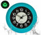 LXSZRPH Shower Clock Luminous Bathroom Wall Clock, Waterproof for Water Spray, Battery Powered, Non Ticking Silent Analog Clocks for Bedroom Livingroom Babyroom (Blue)