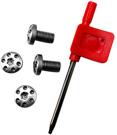 GeKLok 1911 Griffschrauben, 4 O-Ringe, T10 Torx-Schlüssel, Fancy Black 1911 Schrauben, Außengewinde gerändelte Klemmknöpfe Griff Rändelschraube (weiß)