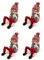 DARO DEKO Winterkind Kantenhocker Mädchen 22cm rot weiß Dekofigur Weihnachtsdeko 4 Stück