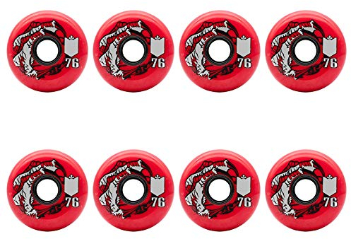 SSCYHT 8 Stück Inline Skate Rollen - 85A Drinnen Eishockey Weiche Räder - 72mm 76mm 80mm - Draussen Vollprofil PU Ersatzrollen,Rot,72mm