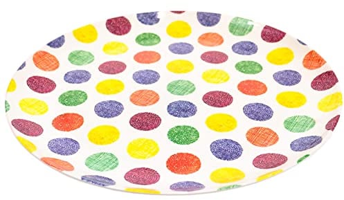 PMS Colorful Polka Dot Spots 27.5cm Melamine Reusable Plastic Dinner Plate