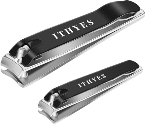 Ithyes Lot de 2 coupe-ongles pour ongles épais, coupe-ongles en acier inoxydable, coupe-ongles et coupe-ongles pour les pieds - Pour homme et femme - Grande taille