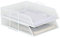 EasyPAG 2 Niveles Metal Malla A4 Bandejas Oficina Apilables Soporte Documentos Almacenamiento Revistas Organizador Escritorio Clasificador Carta Estante Papel,Blanco