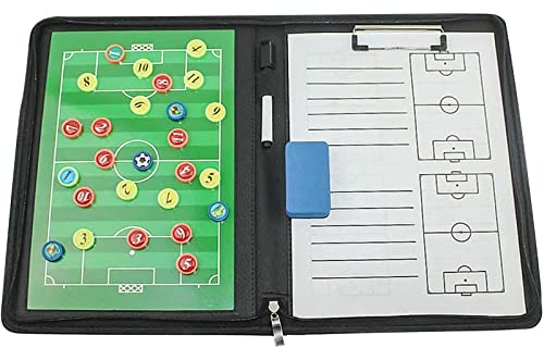 SIDID Portapapeles de Fútbol para Entrenador Portátil, Pizarras de Fútbol para Entrenadores Accesorios de Tablero de Entrenamiento, Carpeta Táctica Plegable