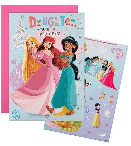 Hallmark Geburtstagskarte für Tochter – Disney-Prinzessinnen Design mit Aktivität