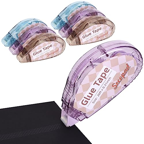 6 Stück Fotokleber Doppelseitig Selbstklebend Kleberoller, Scrapbook Zubehör Kleberoller Maus für Basteln Scrapbook, Foto, Fotoalbum, Basteln, Klebemaus Kit, 8 mm x 8 m