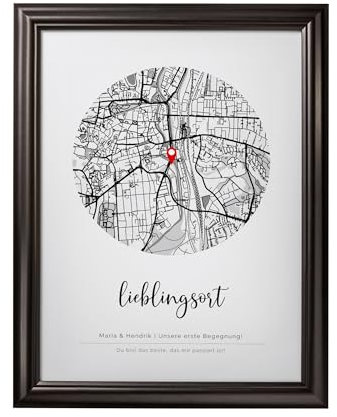 Wo alles begann Bild, Personalisiertes Poster mit Rahmen, Deko Stadtkarte, Bild mit Rahmen, Stadtplan Wandbild, Personalisierte Bilder, Einzugsgeschenke, Partnergeschenk, Einweihungsgeschenk, Wanddeko