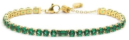 MARLU' Bracciale tennis 4mm con zircone centrale 31BR0007G (Verde)