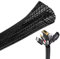 Taiyeestar 5m Kabelschlauch Schwarz, 9-15mm Kabelschutzschlauch, Kabel Verstecken, Kabelkanal Flexibel Gewebeschlauch, Kabelschlauch Selbstschließend für Schreibtisch, TV, Computer, PC