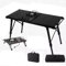 Klapptisch Garten Metall Aluminium Klapptisch, Campingtisch Klappbar mit IGT Kocher and Eva Aufbewahrungstasche, für Outdoor, Picknick, Kochen, Strand(Black)