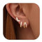 Dochais 3 Paar Ohrringe Gold Set Ohrringe Creolen Klein Set 14K Vergoldete Ohrring Hypoallergene Zirkonia Ohrstecker Klein Hoop Earrings Cartilage Helix Conch Piercing Ohr für Damen Stil E