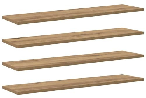 vidaXL Bookshelf Board 3-Tier 4 pcs 80 x 20 x 1.5 cm Engineered Wood