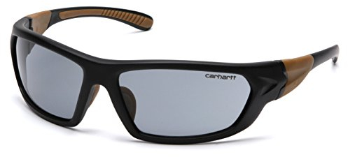 Carhartt Carbondale - Gafas de sol de seguridad con lente gris, marco negro/bronceado, talla única