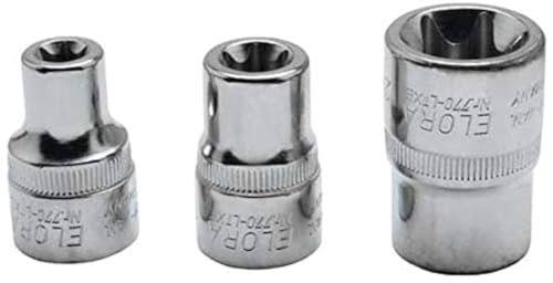Elora 870200232000 870-W Bi-Hexagonal Stecknuss, mehrfarbig, 1/2 Zoll WW 3/8 Zoll