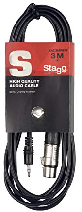 Stagg SAC3MPSXF Câble audio - 3 mètres - Mini-jack 3,5mm Stereo Male vers XLR femelle