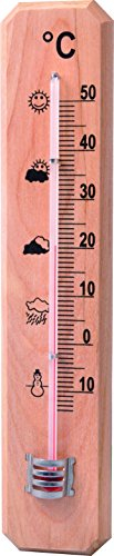 techno line WA 2020 Thermomètre pour Intérieur/Extérieur Bois