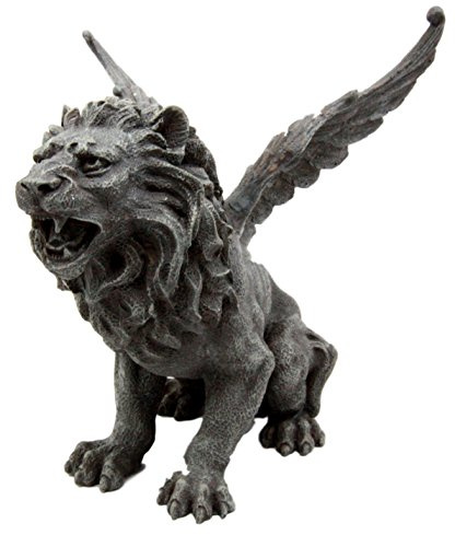 Atlantic Sammlerstücke geflügelten Aslan Brüllender Löwe Gargoyle Deko Figur 17,8 cm Hoch