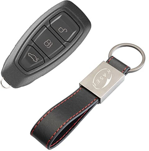 KASER Coque Clé pour Ford - Cover Télécommande 3 Boutons pour Voiture Ford Mondeo Fiesta Focus Kuga Ecosport Keyless