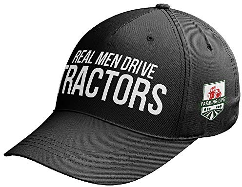 Farming Gifts – Bauernhut – echte Männer Drive Traktoren – lustige Bauernhof-Mütze – Neuheit Geschenk für Bauern Gr. Einstellbar, Schwarz