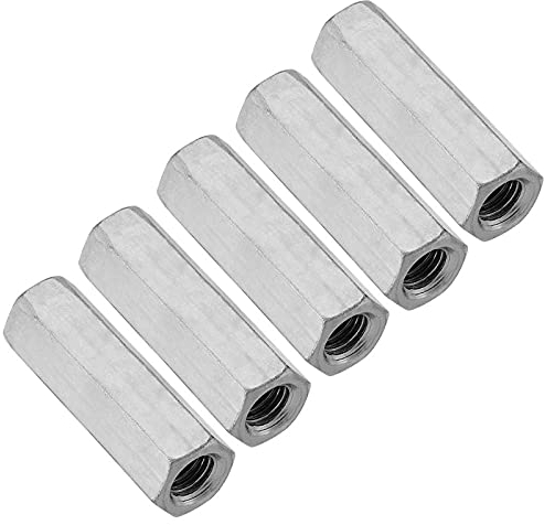 tuerca de varilla de 12 + Akozon Tuercas Separador Tuerca de varilla larga Tornillos hexagonales de sujeción hexagonal 5 piezas(M12*50 Opposite side 15)