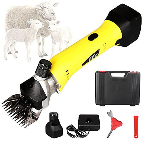 500W Esquiladora Eléctrica Profesional ara Oveja,Dos Baterías, Recargables, Inalámbricas, Para Afeitar Lana de Piel en Ovejas, Cabras, Ganado, Ganado de Granja, Mascotas,13straightteeth