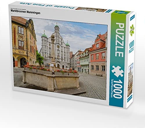 CALVENDO Puzzle Marktbrunnen Memmingen | 1000 Teile Lege-Größe 64 x 48 cm Foto-Puzzle für glückliche Stunden