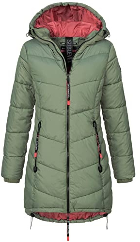 Sublevel Damen Jacke Steppmantel LSL-412 mit gefütterter Kapuze