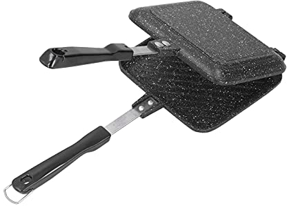 Panini Griglia Maker, Pressa a Sandwich Piastre Scalda Antiaderenti Piastra Tostapane Antiaderente Vassoio Esclusivo Grill Alluminio Flip Hot Pan Tostiera Bistecchiera Toast Hamburger