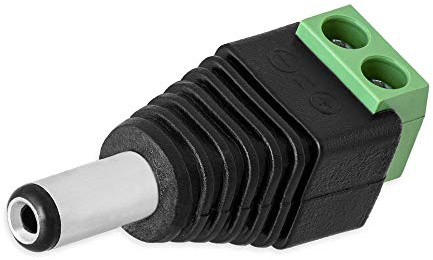 1x DC Stecker Hohlstecker Adapter 2,5 mm x 5,5 mm > Terminal Block 2 Pin Schraubklemmen