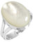 Jeweloporium 925 Silber Ringe für Damen Größe 70(22.3) Weiß Real Perlmutt Edelstein Solitär Silber Ringe Hochzeit Geschenk Kostüm Schmuck