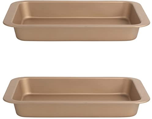 Russell Hobbs COMBO-8121 Bräter-Set Opulence 36 cm, antihaftbeschichtete Oberfläche, PFOA-frei, einfache Reinigung, stilvolles Design, ideales Bräter für Fleisch, Gemüse und Leckereien, Gold